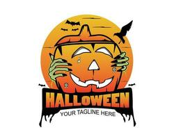 Halloween logo design concept vector illustration