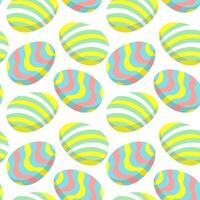 Seamless pattern, Easter eggs on a white background. Festive background, print, textile, wallpaper, vector