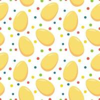 Seamless pattern, Easter eggs on a white background. Festive background, print, textile, wallpaper, vector