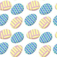 Seamless pattern, Easter eggs on a white background. Festive background, print, textile, wallpaper, vector