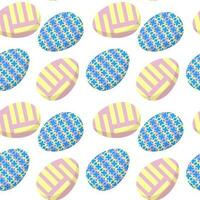 Seamless pattern, Easter eggs on a white background. Festive background, print, textile, wallpaper, vector