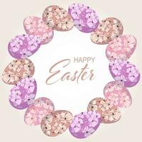 Easter background with colorful Easter eggs. Elegant frame, vector. vector