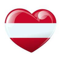 Flag of Austria in the shape of a heart. Heart with flag of Austria. 3D illustration, vector