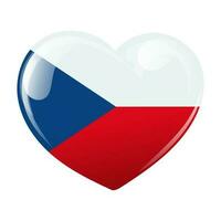 Flag of the Czech Republic in the shape of a heart. Heart with Czech Republic flag. 3d illustration, vector