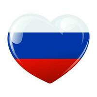Flag of Russia in the shape of a heart. Heart with the flag of Russia. 3D illustration, vector