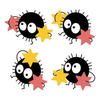 Set of funny baby monsters. Icons, stickers, vector