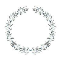 Spring frame of small flowers and scattered small leaves. Easter frame, spring illustration, vector