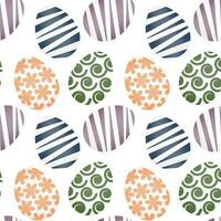 Seamless pattern, Easter eggs on a white background. Festive background, print, textile, wallpaper, vector