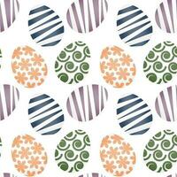 Seamless pattern, Easter eggs on a white background. Festive background, print, textile, wallpaper, vector