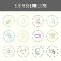conjunto de iconos de línea de negocio único vector