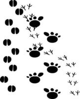 Vector silhouette of footprints on white background