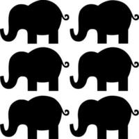 Vector silhouette of elephant on white background