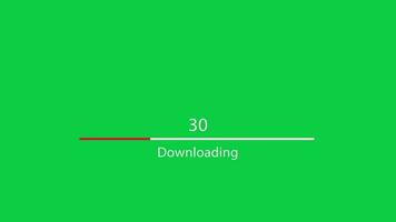 0 to 100 Percent downloading and uploading bar loading animation motion graphic on green screen background video