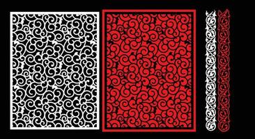 Decorative wall panels set Jali design for graphic and plywood,partition, foam, acrylic and CNC machine cutting. vector