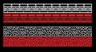 Decorative wall panels set Jali design for graphic and plywood,partition, foam, acrylic and CNC machine cutting. vector