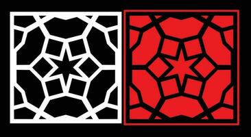 Decorative wall panels set Jali design for graphic and plywood,partition, foam, acrylic and CNC machine cutting. vector