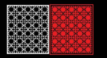 Decorative wall panels set Jali design CNC pattern, laser cutting pattern, router CNCcutting.Jali Laser cut decorative panel set with lace pattern. vector