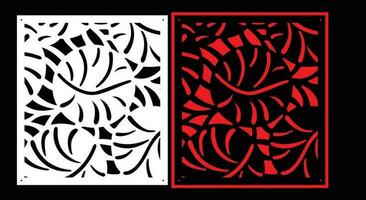 Decorative wall panels set Jali design for graphic and plywood,partition, foam, acrylic and CNC machine cutting. vector