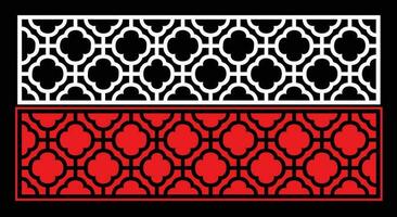 Decorative wall panels set Jali design for graphic and plywood,partition, foam, acrylic and CNC machine cutting. vector