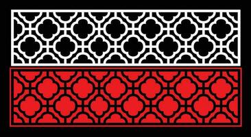 Decorative wall panels set Jali design for graphic and plywood,partition, foam, acrylic and CNC machine cutting. vector