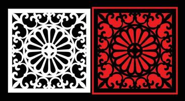 Decorative wall panels set Jali design for graphic and plywood,partition, foam, acrylic and CNC machine cutting. vector