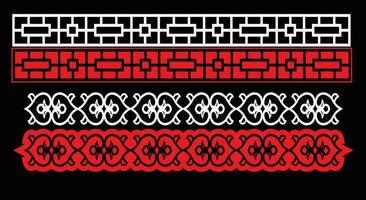 Decorative wall panels set Jali design for graphic and plywood,partition, foam, acrylic and CNC machine cutting. vector