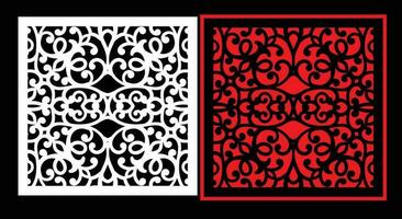 Decorative wall panels set Jali design for graphic and plywood,partition, foam, acrylic and CNC machine cutting. vector