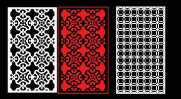 Decorative wall panels set Jali design for graphic and plywood,partition, foam, acrylic and CNC machine cutting. vector