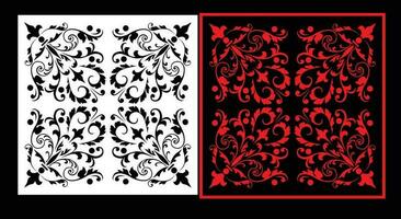 Decorative wall panels set Jali design CNC pattern, laser cutting pattern, router CNCcutting.Jali Laser cut decorative panel set with lace pattern. vector