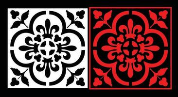 Decorative wall panels set Jali design for graphic and plywood,partition, foam, acrylic and CNC machine cutting. vector