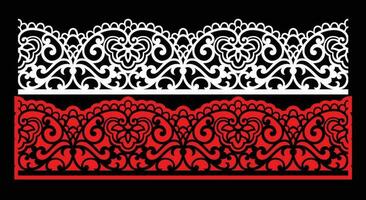 Decorative wall panels set Jali design CNC pattern, laser cutting pattern, router CNCcutting.Jali Laser cut decorative panel set with lace pattern. vector