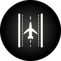 Plane on Runway Vector Icon