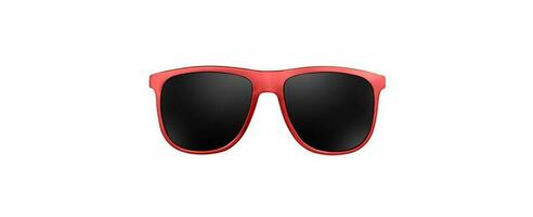 red framed sunglasses isolated on white background photo