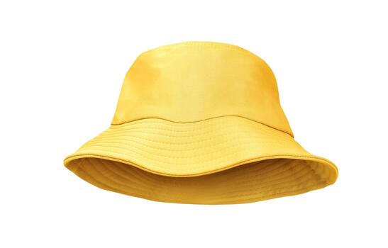 sombrero de cubo amarillo aislado en blanco foto