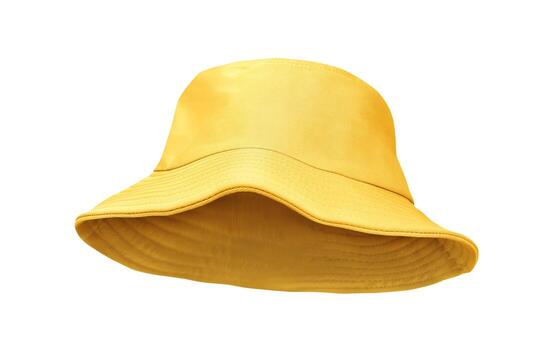 sombrero de cubo amarillo aislado en blanco foto