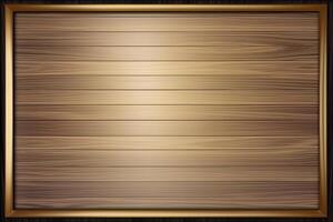 a golden frame on wooden texture. photo