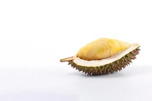 Rey de fruta, Durian aislado en blanco antecedentes con Copiar espacio. ai generado foto