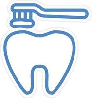 Cleaning Tooth with Brush Vector Icon Style