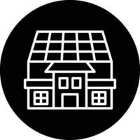 Solar House Vector Icon Design