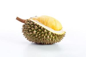 Rey de fruta, Durian aislado en blanco antecedentes. ai generado foto