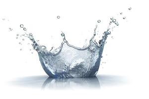 Water splash isolated on white background. photo