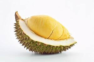 Rey de fruta, Durian aislado en blanco antecedentes. ai generado foto