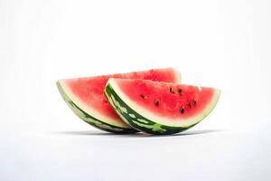 Fresh slices of watermelon, isolated on white background. photo