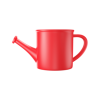 3d geven van gieter pot of kan element in rood kleur. png