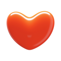 3D Render of Glossy Heart Element In Dark Orange Color. png