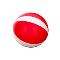 Red And White Beach Ball 3D Element. png