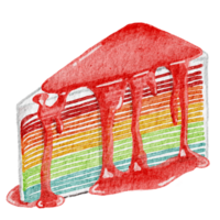 Rainbow cake watercolour png