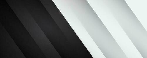 3D black white geometric abstract background overlap layer on bright space with slash effects decoration. Graphic design element cutout style concept for banner, flyer, card, or brochure cover vector