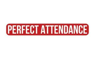 Red Perfect Attendance Rubber Stamp Seal Vector