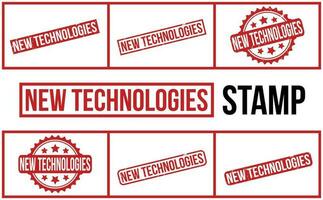 New Technologies rubber grunge stamp set vector